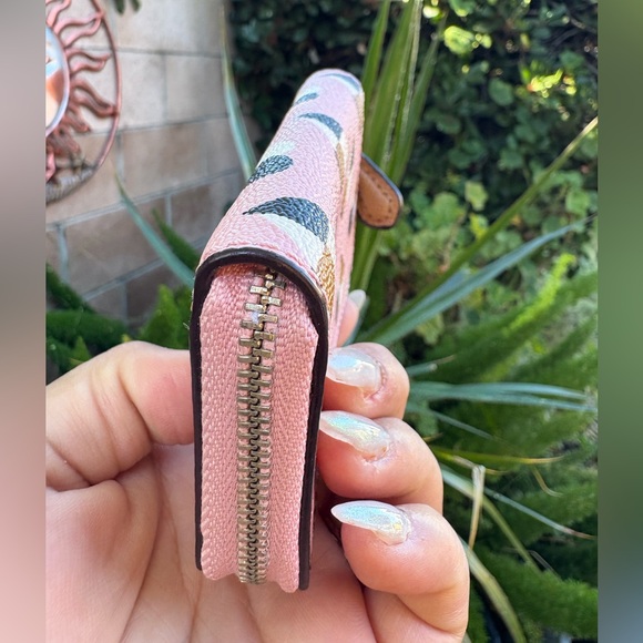 Coach Pink Multicolor Heart Card Holder - Picture 5 of 6